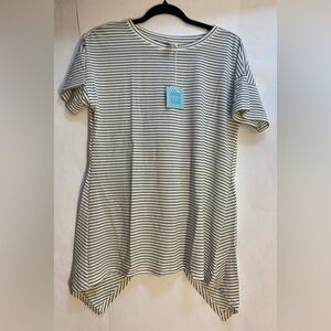 𝅺NWT Hayden Los Angeles Woman's Blouse Open Back Striped Shirt Top Size Medium